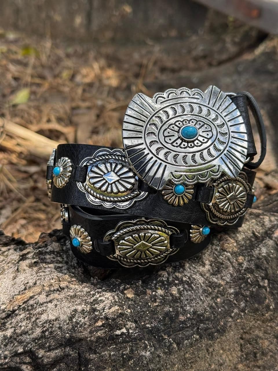 Cinto pedra turquesa